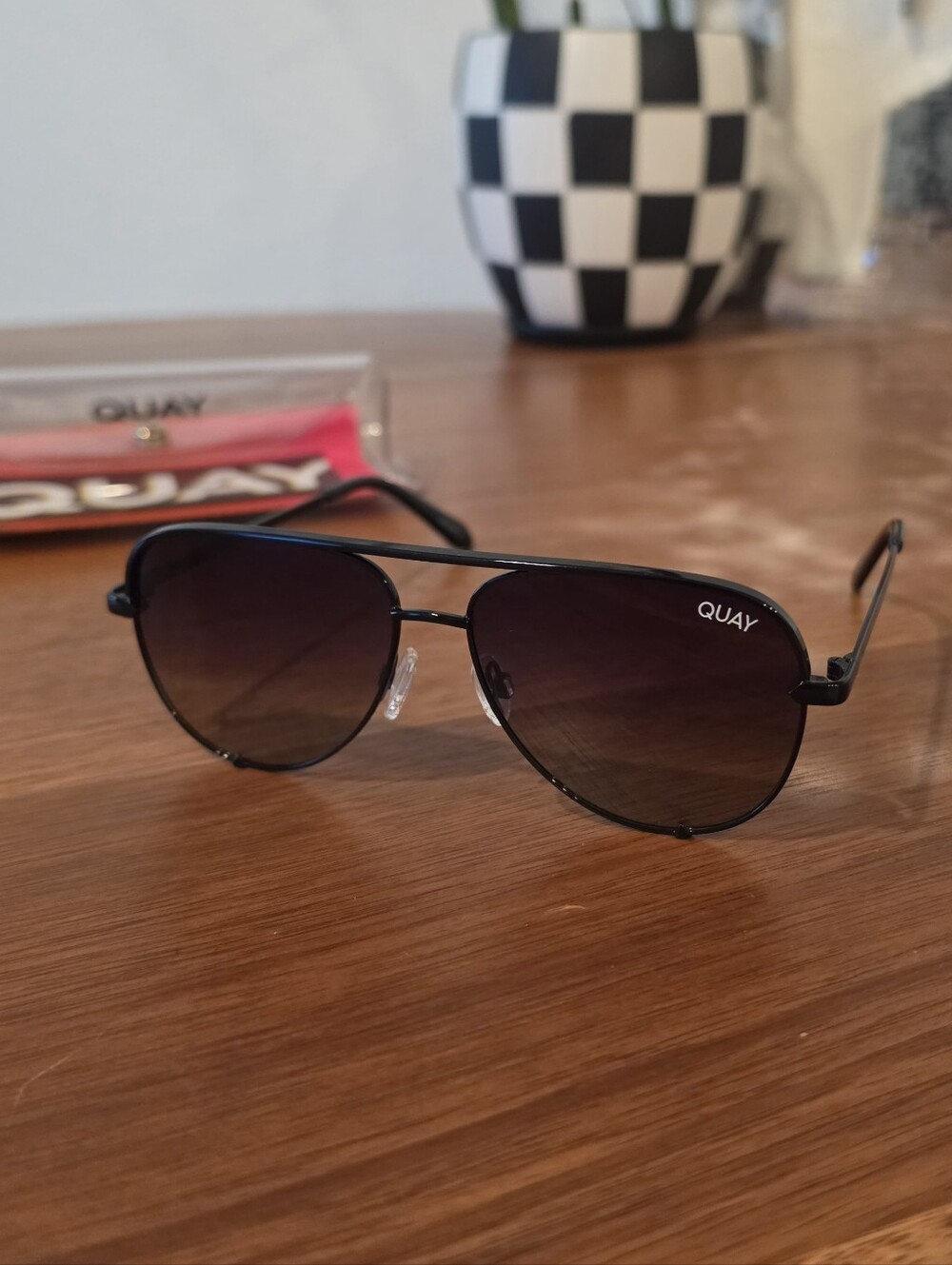 Quay Australia High Key Micro Polarized Sunglasses with Black Fade Lenses